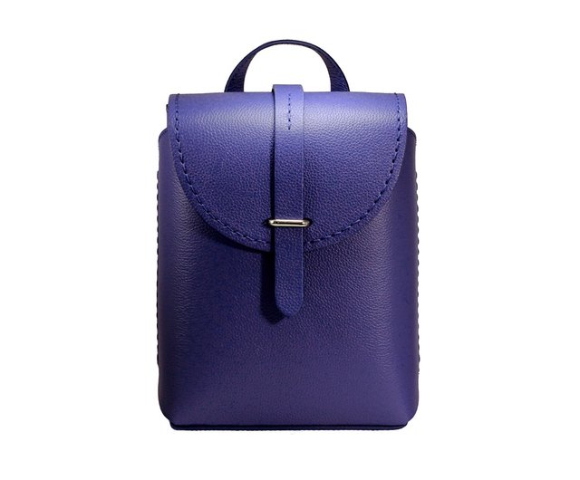 Blue backpack backpack womens backpack blue leather backpack