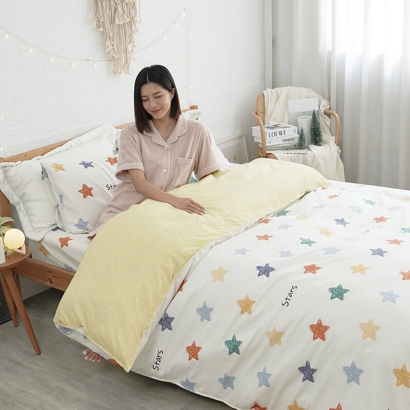 100% natural cotton 40 thread count bed quilt cover and cotton dual-purpose quilt-made in Taiwan bed sheets/B278 - Bedding - Cotton & Hemp Multicolor