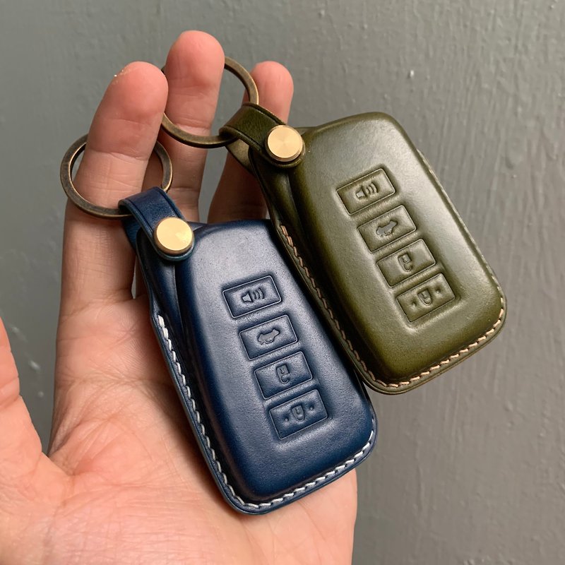 Shell cordovan Leather car key case, car key cover, Lexus nx xr ux is gs ct rs - ที่ห้อยกุญแจ - หนังแท้ สีนำ้ตาล