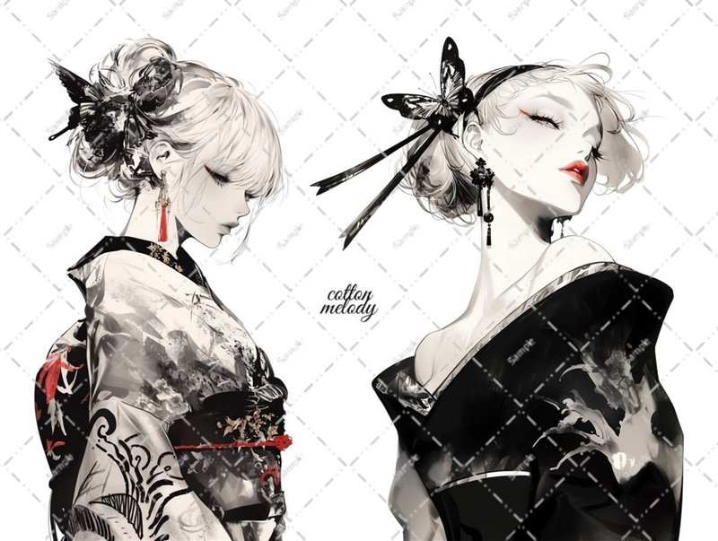 original sticker no.6558 人物ステッカー オリジナルステッカー 人物ステッカー 女の子ステッカー オリジナル人物ステッカー - 貼紙 - 紙 