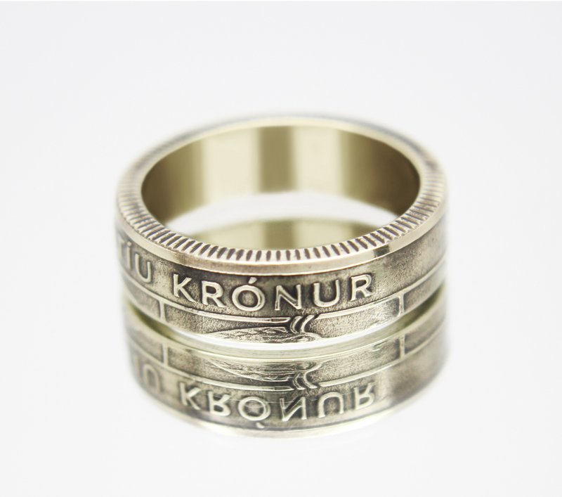 Iceland Coin Ring 50 kroner 1981-2011 iceland coin necklace coin rings women - 戒指 - 其他金屬 