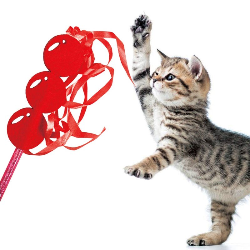 【日本CattyMan】超可愛食物造型~麵糖奶腸逗貓棒 4支裝 - 貓/狗玩具 - 其他材質 多色