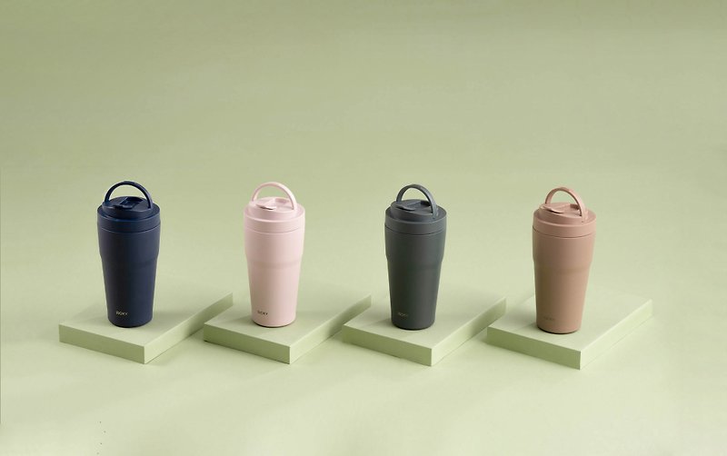 WOKY Wochu round cup-double-layer ceramic 550ml 4 colors (excluding straw) - กระบอกน้ำร้อน - สแตนเลส 