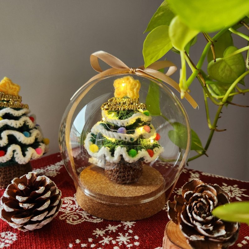 Yarn Christmas tree gift exchange Christmas gift Christmas decoration mini colorful Christmas tree - ของวางตกแต่ง - ผ้าฝ้าย/ผ้าลินิน 