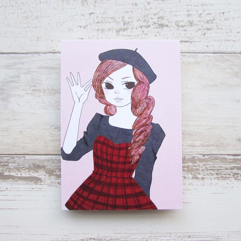 Postcard | Personality girl - การ์ด/โปสการ์ด - กระดาษ สีแดง