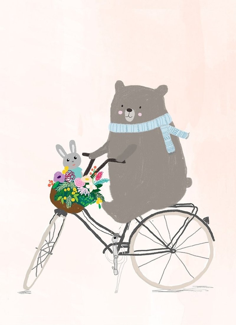 Wall Print - Bear on bike