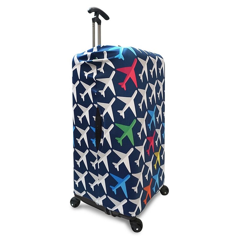 LOQI Luggage Jacket | Aircraft (Sport, Refrigerator Series) - กระเป๋าเดินทาง/ผ้าคลุม - เส้นใยสังเคราะห์ สีน้ำเงิน