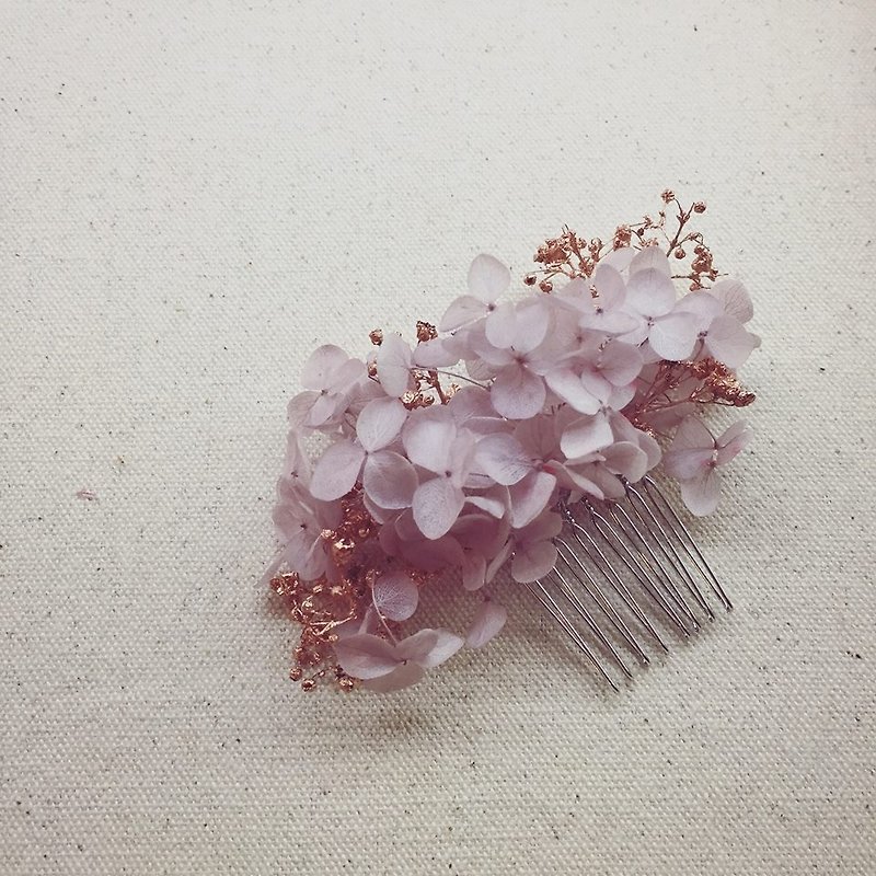 Bridal Headdress - Purple Hydrangea Dry Flower Headdress Bridal Headpiece - เครื่องประดับผม - พืช/ดอกไม้ สีม่วง
