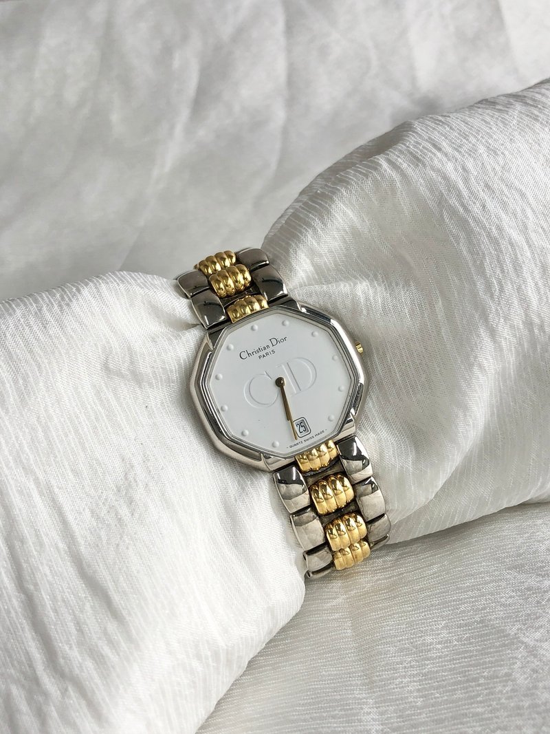【 日本直送　名牌中古包 】Christian Dior 腕時計 シルバー ゴールド オクタゴン ステンレススチール 45.204 vintage enrkhj - 女錶 - 不鏽鋼 銀色