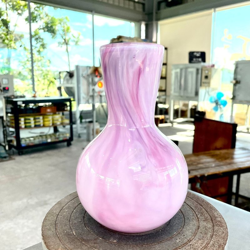 Bubble gum handmade glass vase purely hand blown - Pottery & Ceramics - Glass 