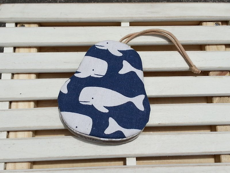 悠游鯨魚 梨型鑰匙包【K170409】 - 鑰匙圈/鑰匙包 - 棉．麻 多色