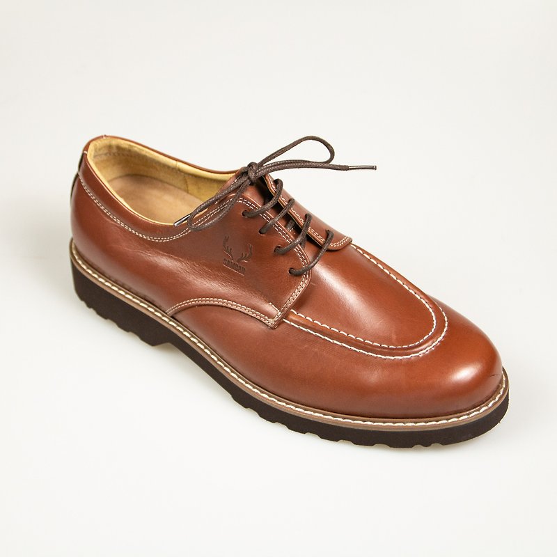 ラウンドトゥモカシンダービー 紳士靴/ミディアムブラウン/128Eラスト - 革靴 メンズ - 革 ブラウン