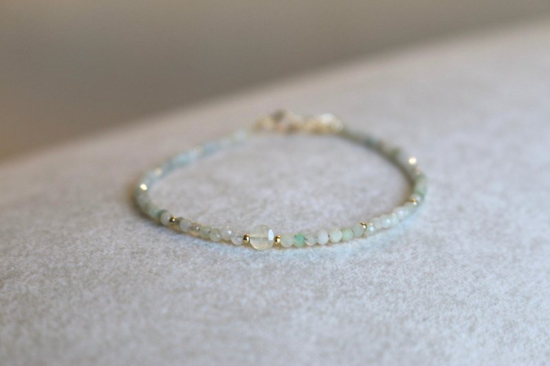 Bracelet emerald morganite natural Stone- peace of mind - - สร้อยข้อมือ - เครื่องเพชรพลอย สีเขียว