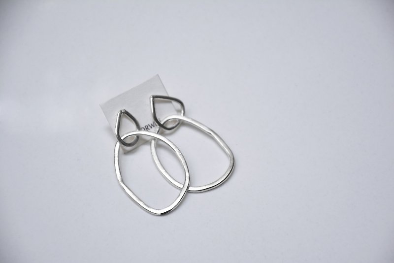 Large and small circle sterling silver earrings - Earrings & Clip-ons - Sterling Silver Silver