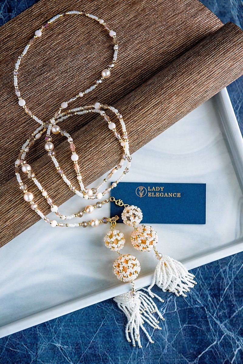 粉黛佳人 風情萬種手工珠 多變化項鍊 - 項鍊 - 水晶 