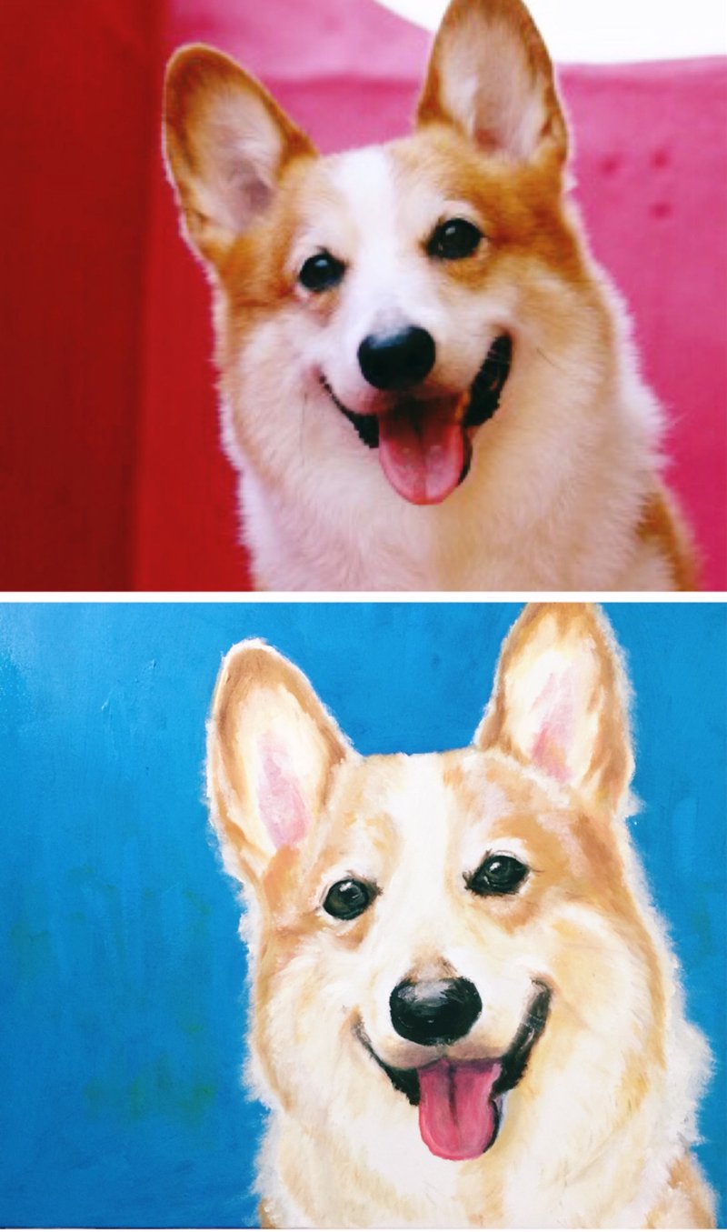 Pet oil painting custom - หมอน - สี หลากหลายสี