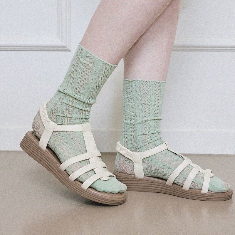 PRE-ORDER SPUR Diosa Flatform Sandal 涼鞋 US9007 IVORY - 女皮鞋 - 其他材質 