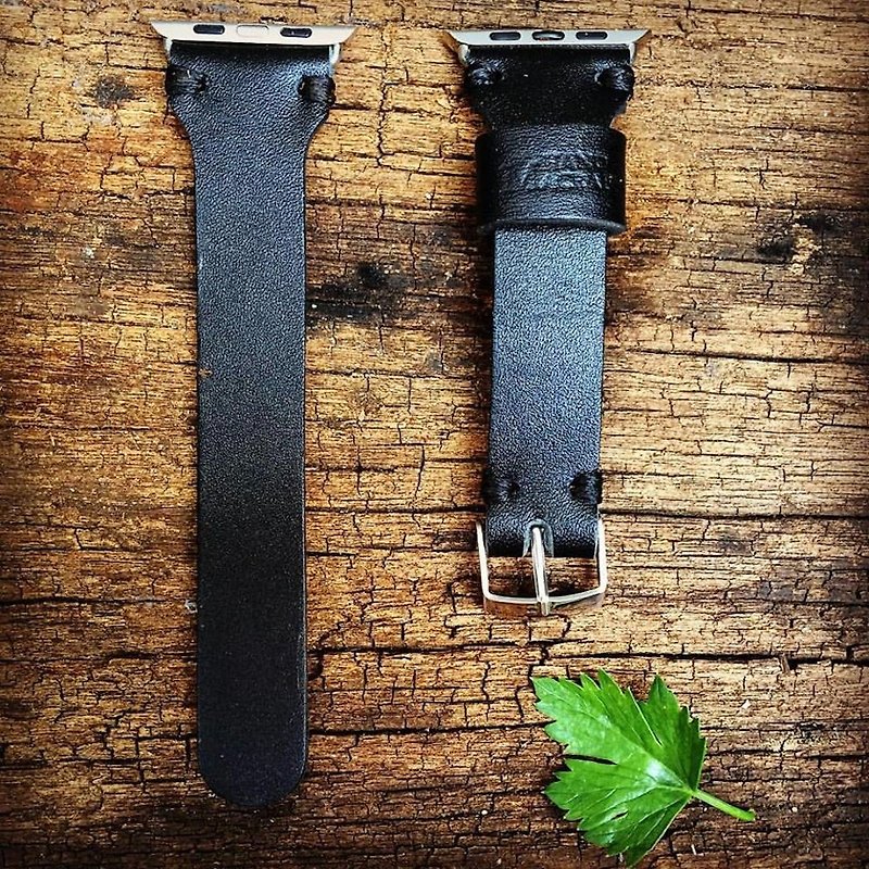 Elegant leather Strap for Apple Watch 3.8, 4.2, 4.0 and 4.4 (color black) - นาฬิกาผู้หญิง - หนังแท้ 