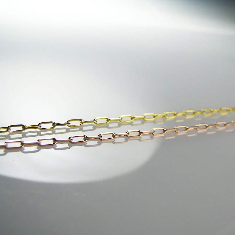 14K Gold Necklace Paperclip Necklace Yellow K Gold // White K Gold // Rose Gold - สร้อยคอ - เครื่องประดับ 