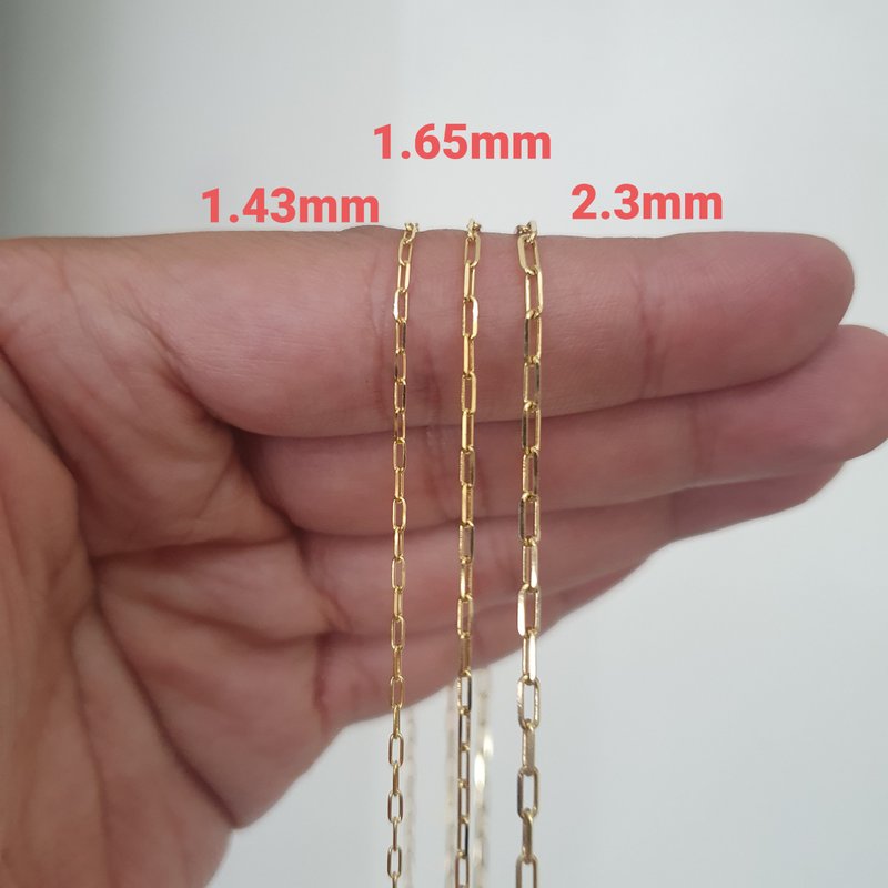 14Kゴールドネックレス ペーパークリップ ネックレスイエローKゴールド//ホワイトKゴールド//ローズゴールド - ネックレス - 貴金属 