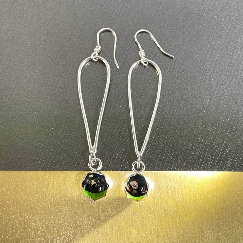 999 sterling silver ring fashion earrings glass drop anti-allergic earrings sterling silver earrings earrings - ต่างหู - เงินแท้ 