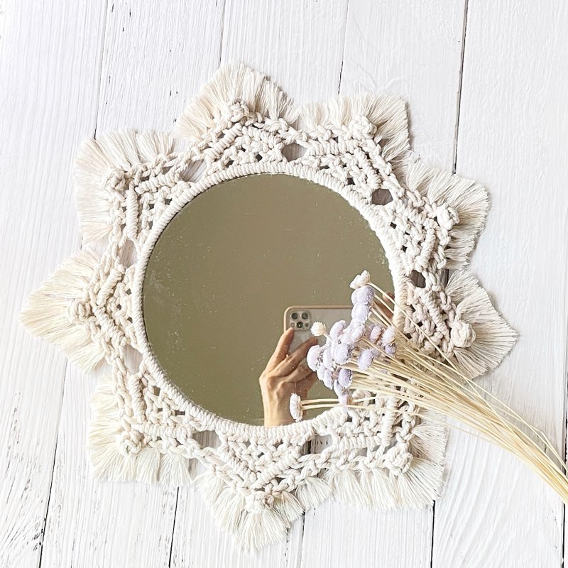 Macrame圓形掛鏡(Macrame Wall Mirror) - 其他家具 - 棉．麻 
