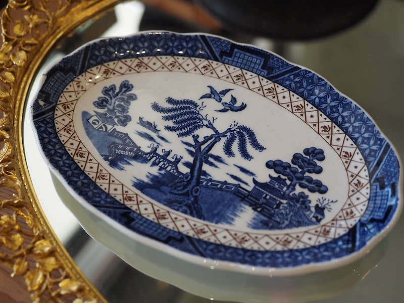 英國製早期青花瓷系列瓷器 橢圓小盤 特惠價 - 碟子/醬料碟 - 瓷 藍色
