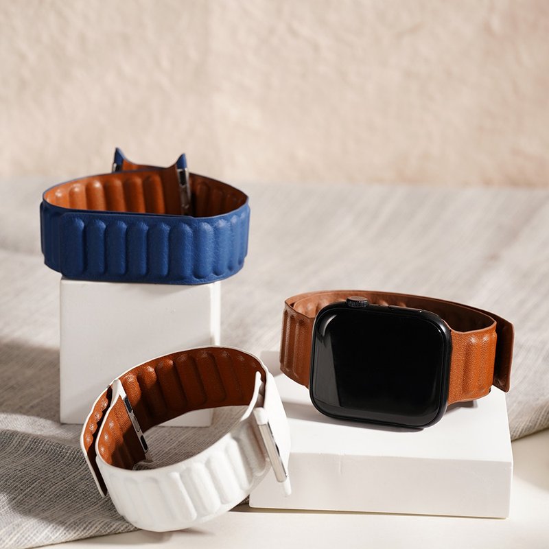 Apple watch-Leather Magnetic Apple Watch Band - สายนาฬิกา - หนังแท้ 