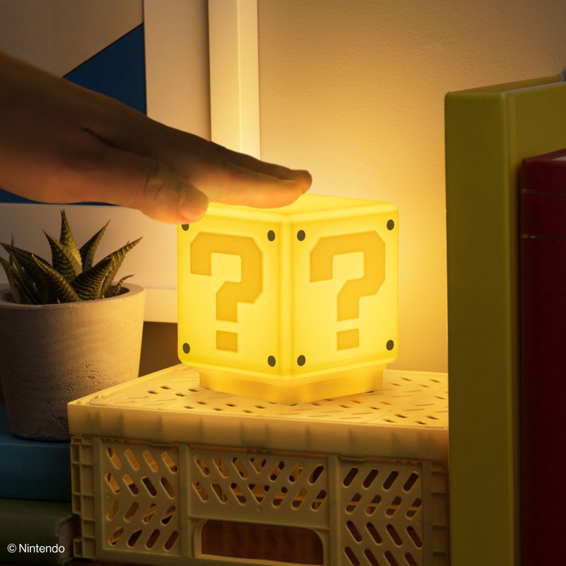 【Perfect Gift  】Super Mario Mini Question Block Light - โคมไฟ - พลาสติก สีส้ม