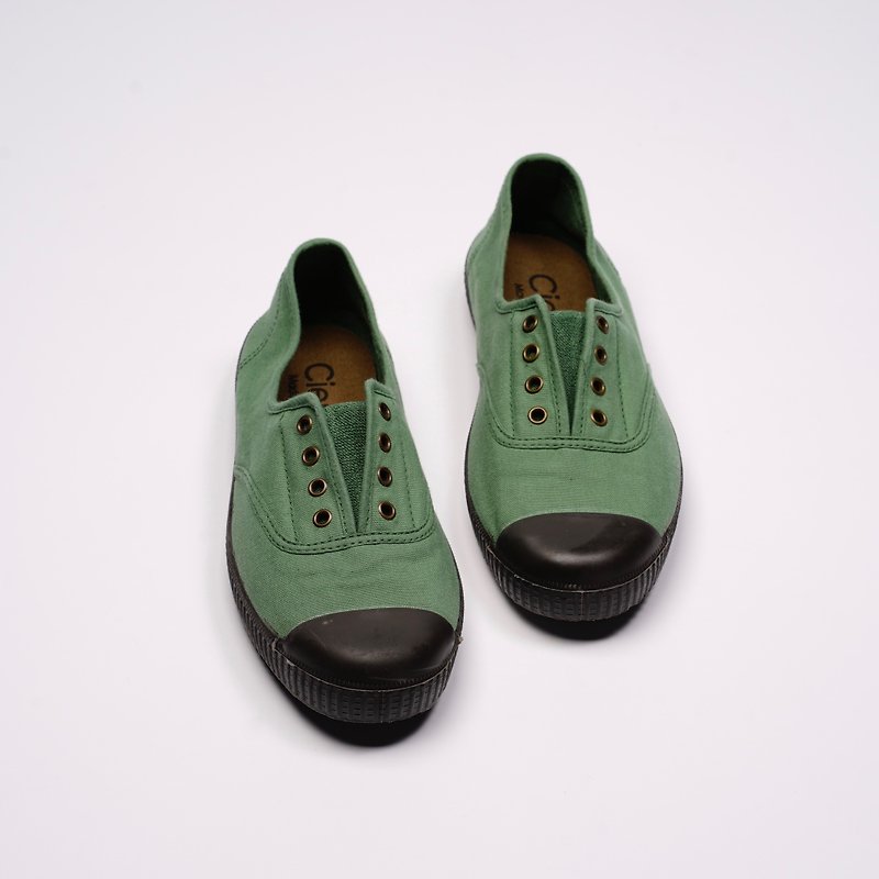 西班牙帆布鞋 CIENTA T955997 63 草綠色 黑底 經典布料 大人 - 女休閒鞋/帆布鞋 - 棉．麻 綠色