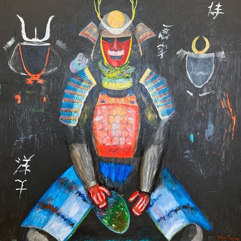 Interior painting Children of the Ocean Samurai Artist 侍 - 壁貼/牆壁裝飾 - 壓克力 黑色
