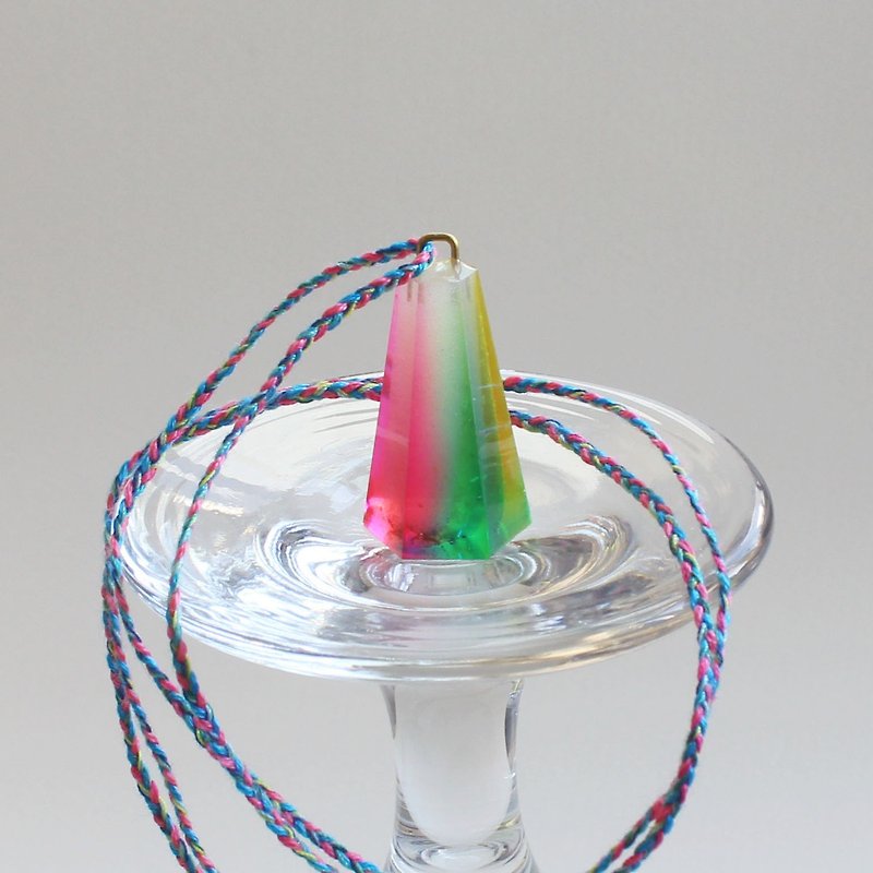 Rainbow Maze - Color Transparent Resin Necklace - Necklaces - Paper Multicolor