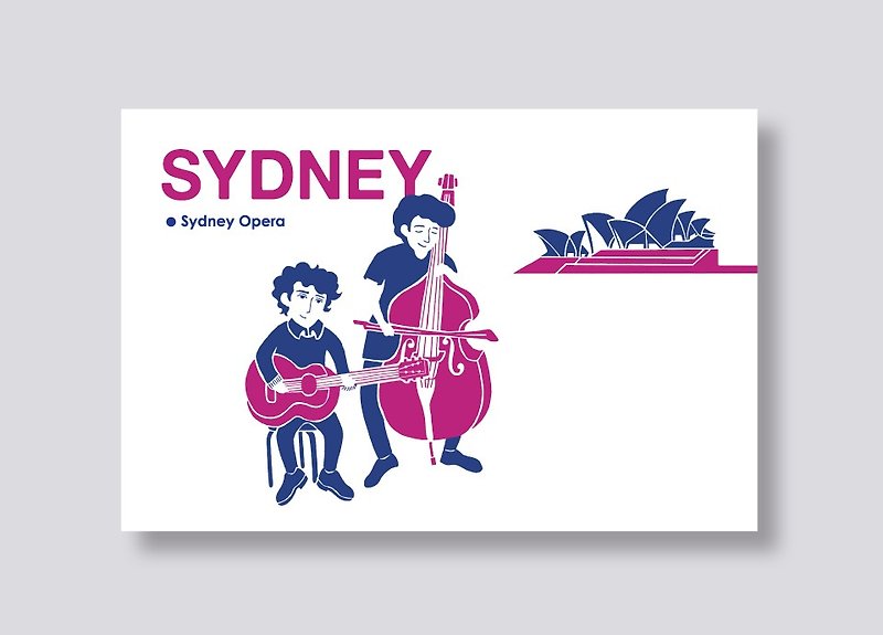 little ship 旅行插畫明信片 雪梨系列│雪梨歌劇院 Sydney Opera - 心意卡/卡片 - 紙 