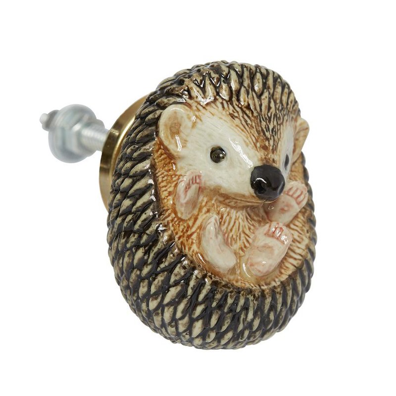 AndMary 門把-刺蝟 禮盒裝 Baby Hedgehog Doorknob - 其他 - 瓷 金色
