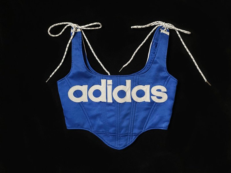 REGETHER 古著改製 sportswear 綁帶馬甲-adidas - 背心/無袖上衣 - 聚酯纖維 藍色