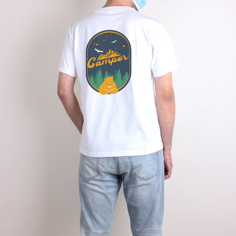 【復古】Camper露營  短T/男上衣/女T恤/T-Shirt - 男 T 恤 - 棉．麻 白色