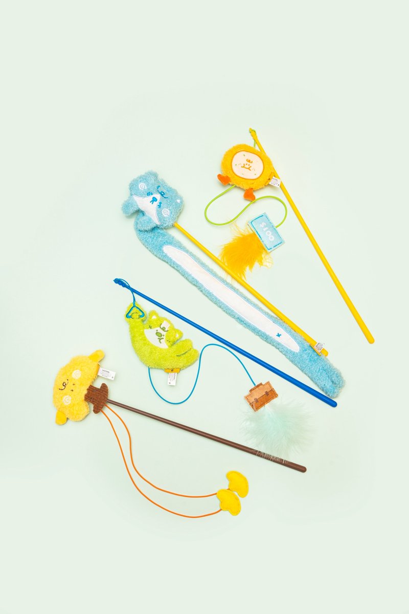 [Petsville School of Thinking] Cat Funny Stick Series (4 styles in total) - ของเล่นสัตว์ - เส้นใยสังเคราะห์ หลากหลายสี