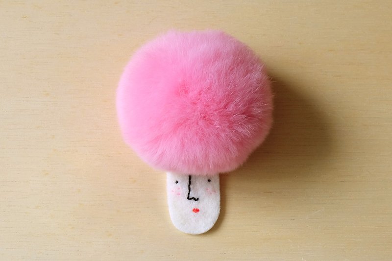 Miss Hairy Collection / Brooch / Pink - Brooches - Other Materials Pink