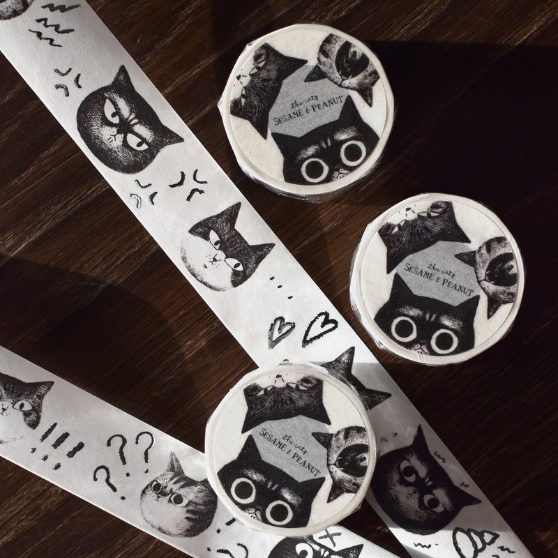 臭貓頭 立體燙銀紙膠帶 - 紙膠帶/和紙/PET - 紙 銀色