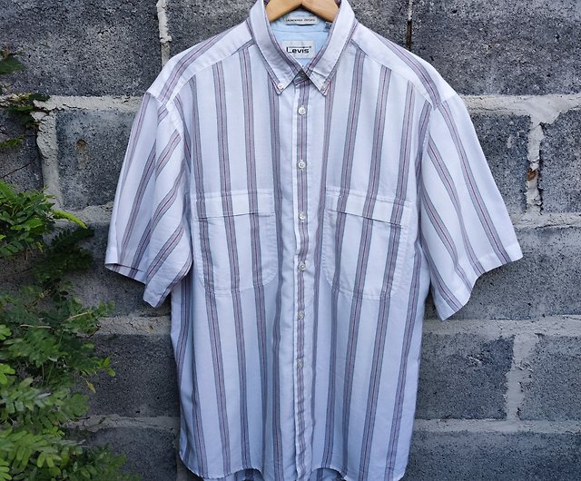 Striped Short Sleeve Button Up, Shop Now at Pseudio!