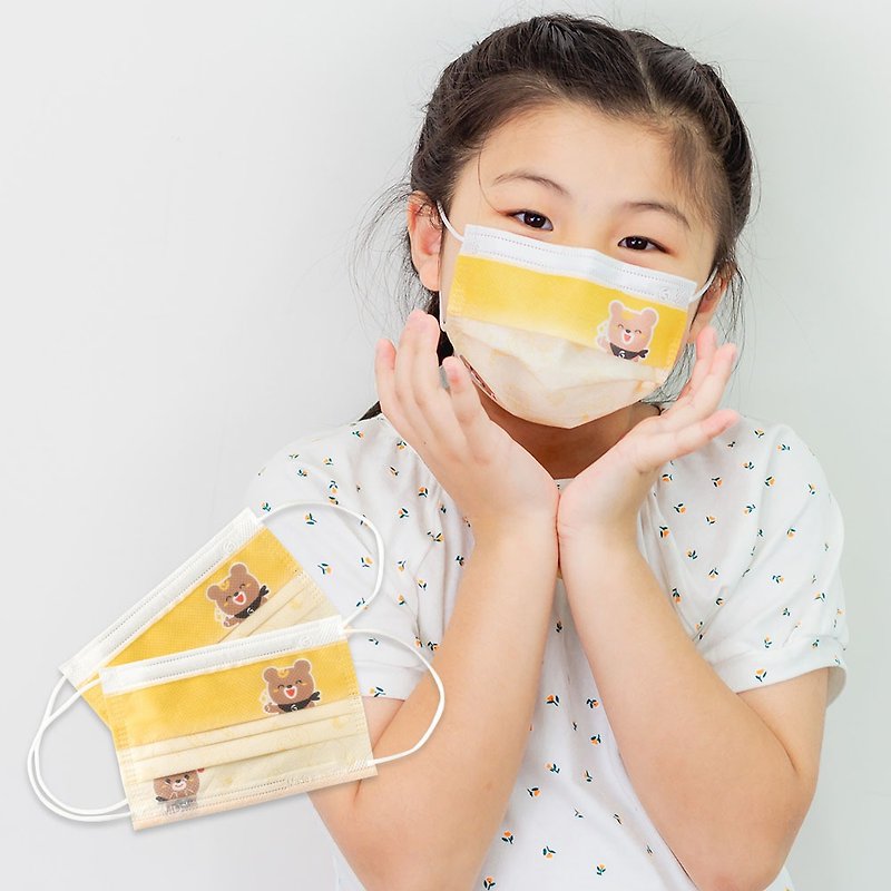 Juwei [Children's Mask - Miaomiao Bear] (30pcs/box) Children's Masks Cute Masks Medical Masks - Face Masks - Other Materials 
