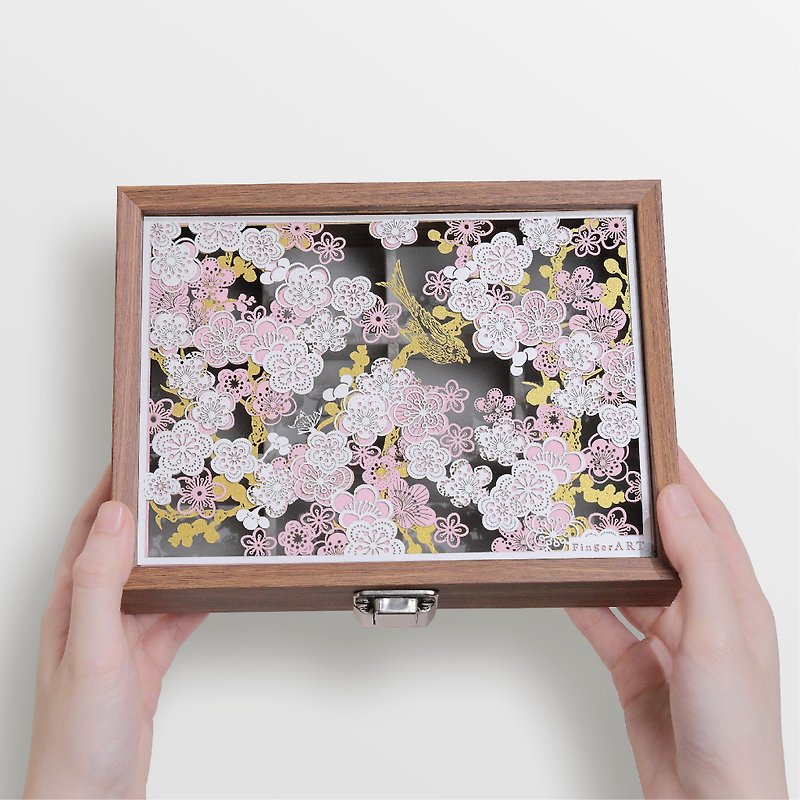 櫻花首飾盒 -  FingerART 紙藝 紙雕 - 收納箱/收納用品 - 木頭 多色