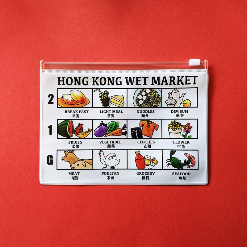 香港街市フロアガイド 撥水ポーチ - 化妝包/收納袋 - 防水材質 多色