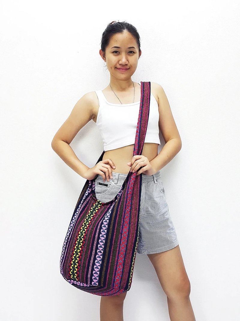 Woven Cotton Bag Shoulder bag Long Strap Crossbody bag Multi-color Unisex - 其他 - 其他材質 多色