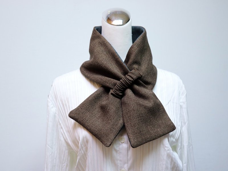 可調式短圍巾.scarf 保暖圍脖 雙面雙色 大人.小孩均適用 - 圍巾/披肩 - 其他材質 