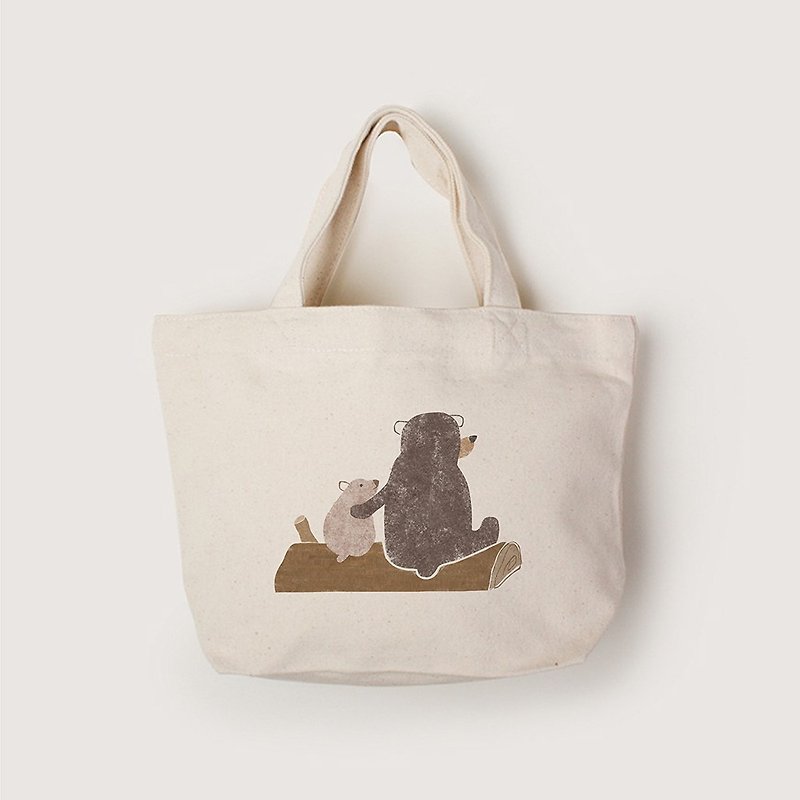 Tote Bag + illustration - Messenger Bags & Sling Bags - Cotton & Hemp White
