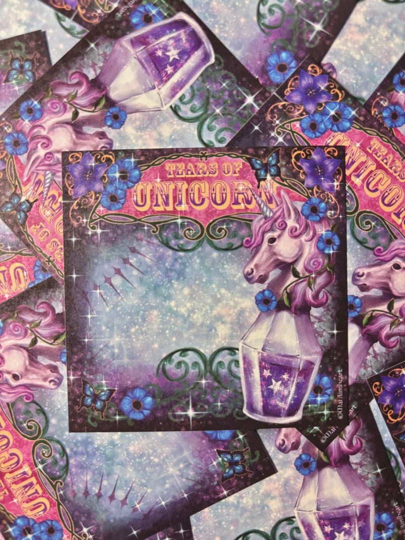 スクエアメモペーパー-Unicorn Bottle- - 信封/信紙 - 紙 紫色