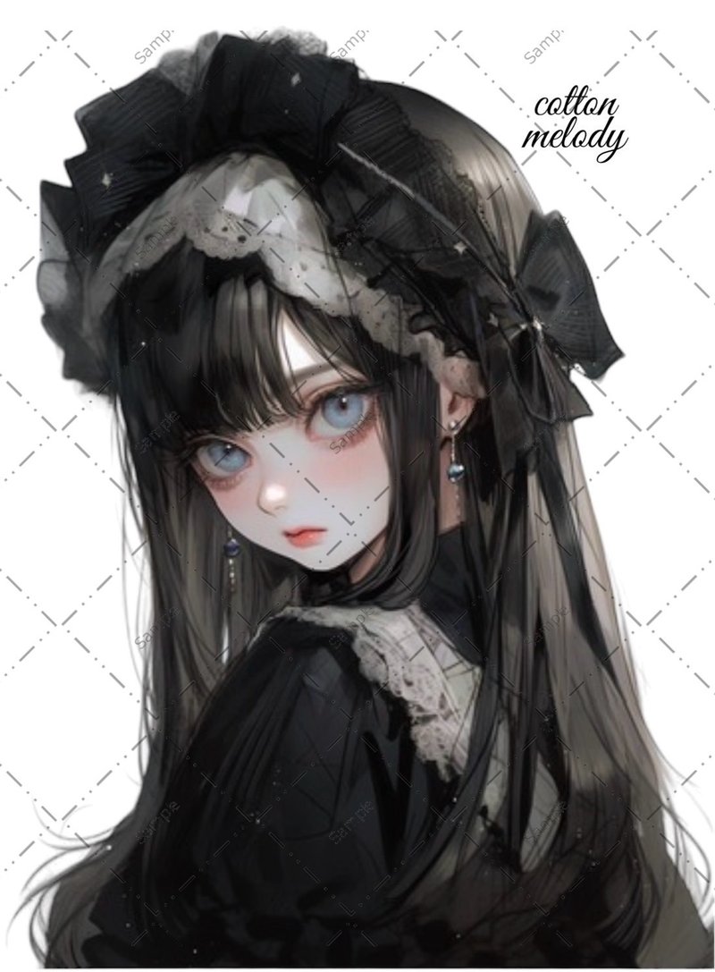 original sticker no.65 人物ステッカー オリジナルステッカー 人物ステッカー 女の子ステッカー オリジナル人物ステッカー - 貼紙 - 紙 
