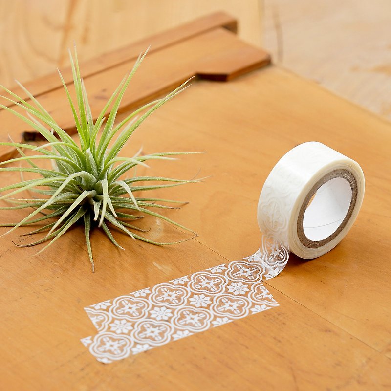 Old House Yan – Begonia Flower Glass – White – Scotch Tape - Washi Tape - Plastic 
