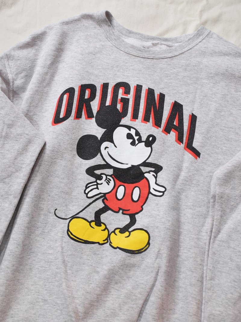 Vintage Disney University T Gray Original Mickey - เสื้อฮู้ด - ผ้าฝ้าย/ผ้าลินิน 